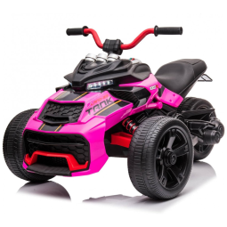 Moto Elétrica Infantil POSTACK a Bateria 12V 3 Rodas com Bluetooth, Sons e Luzes, Idade Rec 3 a 6 anos, Rosa