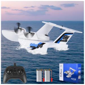 Avião de Controle Remoto à Prova d'Água com Sistema de Estabilização e Giroscópio 6 Eixos de 2,4 GHz, OMNANGO, Branco