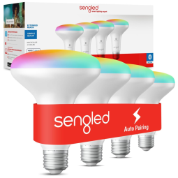 Lâmpada LED Colorida Inteligente Wi Fi, Controle de Voz, 65W, 4 Un, SENGLED B12 N1E, Azul