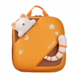 Mochila infantil CREATURE HABITS gato para pré-escola em EVA impermeável, para crianças de 3 a 8 anos, laranja