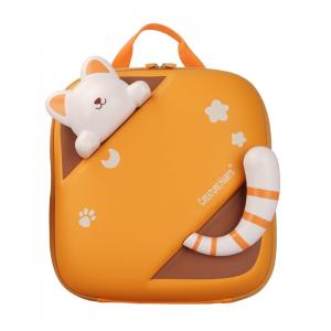 Mochila infantil CREATURE HABITS gato para pré-escola em EVA impermeável, para crianças de 3 a 8 anos, laranja