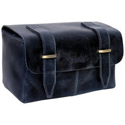 Necessaire Masculina de Couro, CREATIVE LEATHER ART, Azul