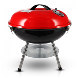 Churrasqueira a Carvão com Tampa de Travamento de 3 Pontos para Preservação de Calor e Sistema de Ventilação Duplo, GasOne, Vermelha