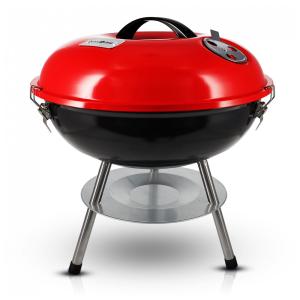 Churrasqueira a Carvão com Tampa de Travamento de 3 Pontos para Preservação de Calor e Sistema de Ventilação Duplo, GasOne, Vermelha