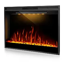 Lareira Elétrica Masarflame 91x65cm 1500W Chamas LED Borda Ultra Fina Embutir 110V