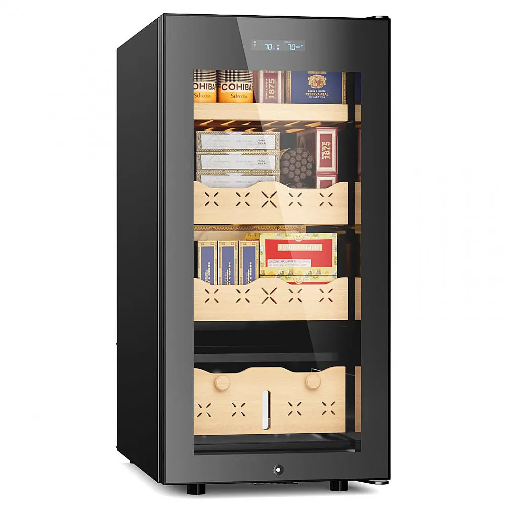 Umidificador Eletrônico para Charutos Mirfee Preto 85L com Controle Inteligente de Temperatura e Umidade 110V