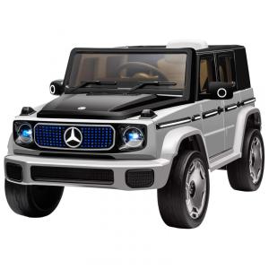 Carro Elétrico Infantil Mercedes-Benz Forever Source Cinza 12V Controle Remoto LED 3 Velocidades Música 80-100min EQG