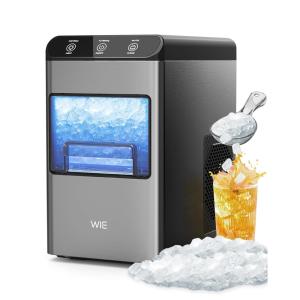 Máquina de Gelo Portátil, que Produz 17 kg em 24H com Função de Autolimpeza e Luz LED, 110V 90W, WIE, Preta