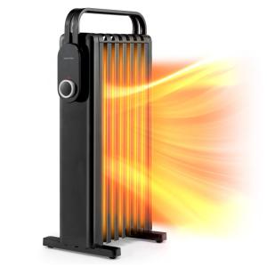 Aquecedor Elétrico a Óleo com 3 Modos, Proteção Contra Superaquecimento e Silencioso, 1500W 110V, GOFLAME, Preto
