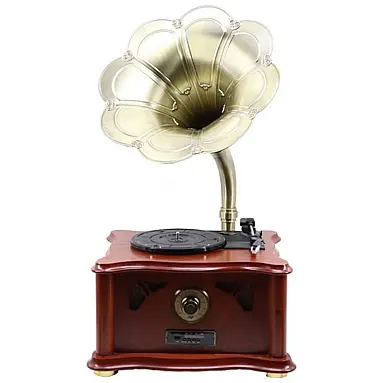 Gramofone Toca Discos Retro com