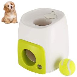 Brinquedo Interativo Lançador de Bolas Automático para Cães, TENNIS BALL LAUNCHER, Branco