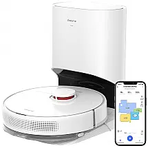 Aspirador de Pó Robô com Conexão via APP WIFI e Auto Esvaziamento, 110V, Dreametech D10 Plus, Branco