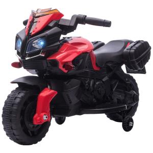 Moto Elétrica Infantil Aosom a Bateria 6V com Sons e Luzes, Idade Rec 2 a 4 Anos, Vermelha