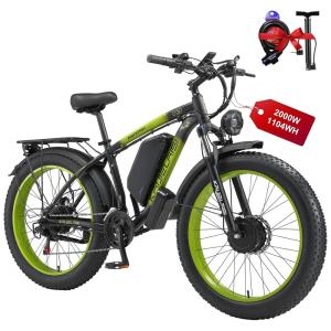 Bicicleta Elétrica para Adultos 4000W Pico com Motor Duplo Sem Escova 48V 23Ah Removível Bicicleta Elétrica 26 Polegadas Pneu Gordo Mountain