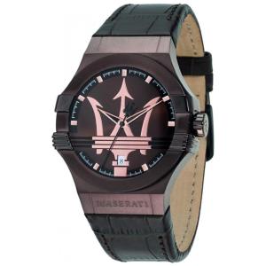 Relógio Masculino Analógico com Pulseira de Couro, Modelo, MASERATI R8851108011, Preto