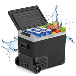 Cooler Elétrico Automotivo Portátil 50 Litros com Painel de LED, ICEPURE, Preto