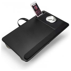 Mesa de colo para laptop, de home office, para sofá cama com mouse pad, descanso de pulso e suporte de telefone
