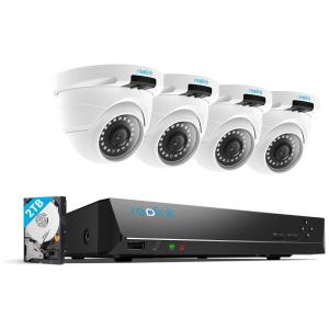 Sistema de Câmera de Segurança 8 Canais 4MP PoE IP, 4 PCS, REOLINK RLK8 420D4, Branco