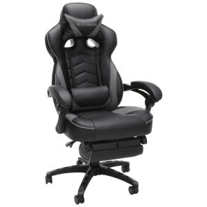 Cadeira Gamer RESPAWN, Ergonômica, Reclinável, Couro, 360 Graus, Preto, Cinza