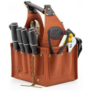 Bolsa de Ferramentas Organizadora com 23 Compartimentos, ENVOY LEATHER TS TB SDL, Marrom