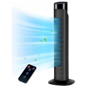 Ventilador de Torre Uthfy com Temporizador de 7H e Modo Silencioso, 110V Preto