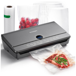 Seladora a Vácuo Automática para Alimentos Secos e Úmidos com Cortador Embutido e 1 Saco de Rolo, 110V, HiCOZY, Cinza