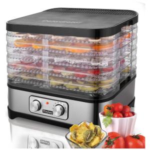 Desidratador de Alimentos, 5 Bandejas, e Transparente, 110v, WESOKY, Prateado