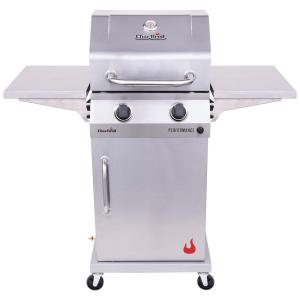 Churrasqueira a Gás com 2 Queimadores e Mesas Laterais em Aço Inoxidável, CHAR BROIL 463660421, Prateado