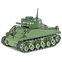 Kit de Construção Tanque Sherman M4A1 da Segunda Guerra Mundial, com 312 Peças, COBI, Verde