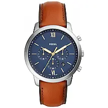 Relógio Masculino Analógico de Quartzo com Pulseira de Couro e Cronógrafo, Fossil FS5453, Marrom