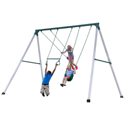 Balanços Backyard Discovery Big Brutus, Balanço de Metal, 3,05 m de Altura, 2 Balanços de Cinto, Barra de Trapézio, Aço Revestido