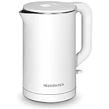 Chaleira Elétrica 1.7L Sem Fio 1500W Aço Inoxidável, 110v, NEIYIDAREN, Branco