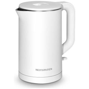 Chaleira Elétrica 1.7L Sem Fio 1500W Aço Inoxidável, 110v, NEIYIDAREN, Branco