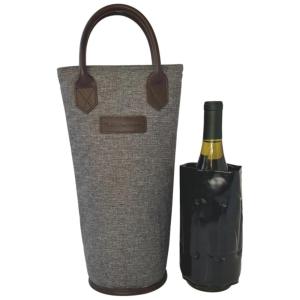 Bolsa Térmica Para Transporte de Vinhos Noble Provisions até 1 Garrafa, Cinza