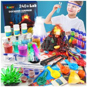 Kit de Experimentos de Química e Ciências com 240 Atividades, incluindo Crescimento de Cristais e Vulcão em Erupção, SNAEN