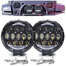 Farol de Milha LED Off Road com 6000 Lúmens e Luz Branca 10 a 30V, 105W, 2Un, COWONE, Preto