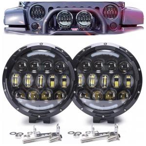 Farol de Milha LED Off Road com 6000 Lúmens e Luz Branca 10 a 30V, 105W, 2Un, COWONE, Preto