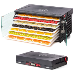 SAHARA Máquina desiatadora de Alimentos com 7 Bandejas, Aço Inoxidável, 750W, 110v, BROD TAYLOR DR 710P, Preto