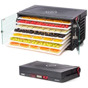 SAHARA Máquina desiatadora de Alimentos com 7 Bandejas, Aço Inoxidável, 750W, 110v, BROD TAYLOR DR 710P, Preto