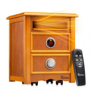 Aquecedor Elétrico Portátil com Tela LED e Controle Remoto, 1500W 110V, Dr Infrared Heater DR999, Marrom