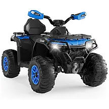 Carro Elétrico Infantil Hipicute 12V Azul com Controle Remoto, Luzes LED, Música e Freio de Emergência - Ideal para Crianças de 3 a 8 Anos