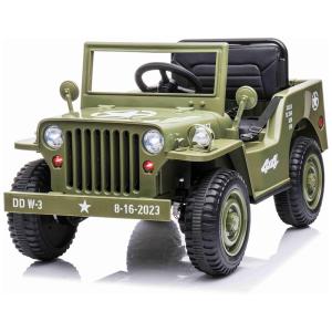 Carro Militar Infantil Elétrico a Bateria 12V com Controle Remoto, PRIME CLUB, Verde