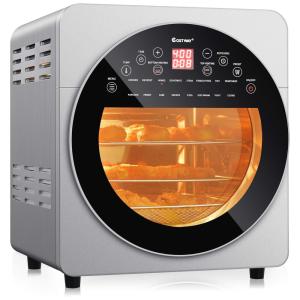 Fritadeira Elétrica AirFryer 16 em 1, Capacidade 15L, 1700W, 110v, COSTWAY, Prateado