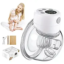 Bomba Tira Leite Única Elétrica Recarregável com Painel Digital 2 Modos e 9 Níveis de Sucção, Branca, LOVEOFLIVE, Branco