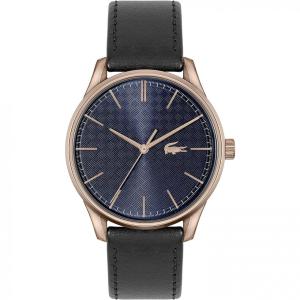 Relógio Masculino de Quartzo e Aço Inoxidável com Pulseira de Couro, LACOSTE 2011045, Marrom