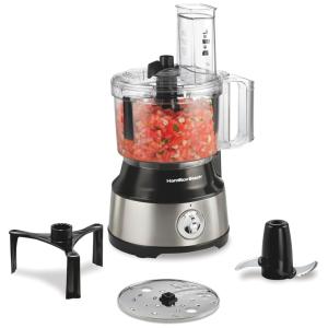 Processador de Alimentos, capacidade de 2,3L, com bocal e rampa e alimentação grande, 450W, prata, 110v, HAMILTON BEACH 70730, Prateado