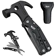 Martelo Multiferramenta 14 Funções Aço Inoxidável com Estojo Preto Rush Deer - Compacto e Durável
