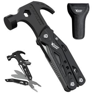 Martelo Multiferramenta com 14 Funções em Aço Inoxidável com Estojo, Rush Deer, Preto