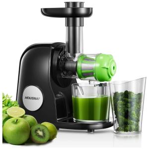 Centrífuga de Frutas de Aço Inoxidável, Silencioso e Função Reversa, 150W, 110v, HOUSNAT, Preto