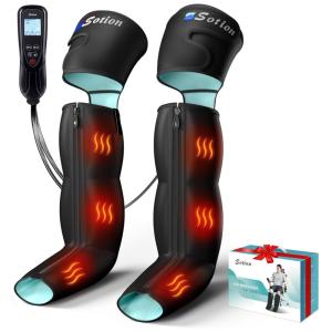 Massageador Elétrico de Compressão para Pernas e Pés 4 Modos e 4 Intensidades, SLOTHMORE, Cinza